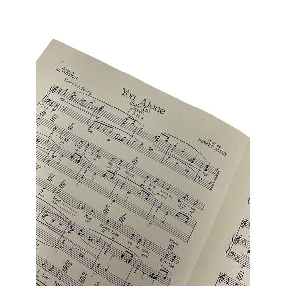 You Alone Solo Tu Sheet Music Al Stillman Robert Allen Perry Como - Picture 3 of 5